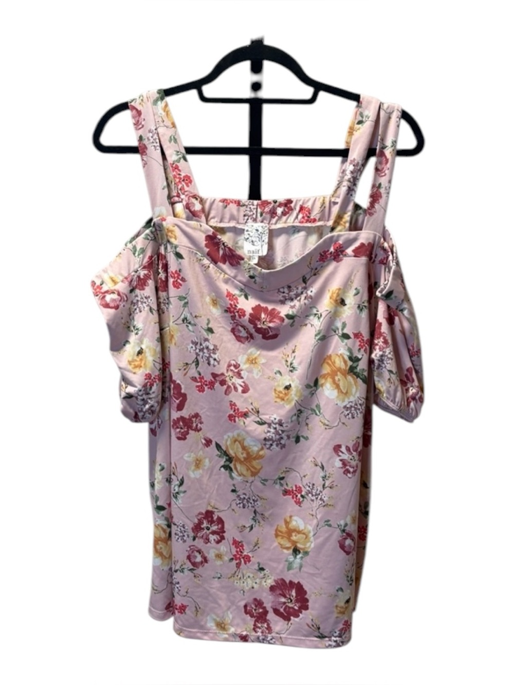 NAIF Pink Floral Cold-Shoulder Camisole Top